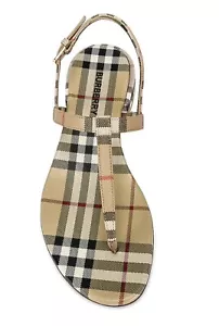 BURBERRY Beige EMILY Vintage Check Thong Sandals Size 9 EUR39 Authentic - Picture 1 of 9