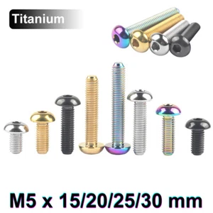 Tornillos de cabeza de botón de titanio TC4 M5x15/20/25/30 mm para bicicleta motocicleta - Imagen 1 de 11