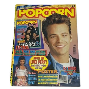 Vintage POPCORN German Music Magazine,SEP 1994,Dj Bobo, Luke Perry, Stella Getz - Foto 1 di 12