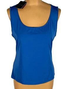 Neu mit Etikett St. John Strick Kaspisch Blau Fein Nuda Strick Tank Top Shirt Shell Gr. L $ 295 - Bild 1 von 5
