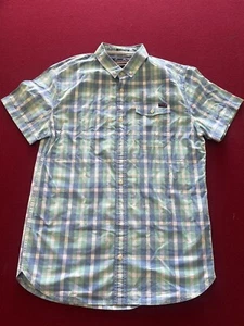 Superdry Dress Shirt Plaid Short Sleeve Casual Button Up Mens Size Large - Picture 1 of 6
