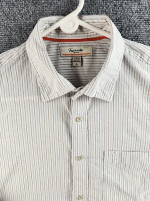 Jeans Faconnable Grandes Marrón Azul Rayas Manga Larga Abotonados Algodón Lino Hombres Foto 1 de 4