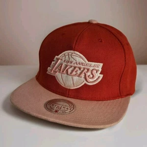 Los Angeles Lakers Mitchell And Ness Snapback Adjustable Hat Cap Pink/Red NBA - Picture 1 of 10