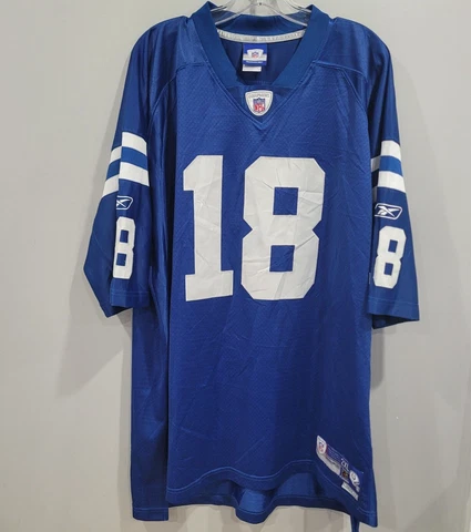 Vintage Reebok Authentic NFL Indianapolis Colts Peyton Manning 18 Jersey Men 2XL Cover