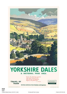 RIBBLESDALE YORKSHIRE DALES RETRO VINTAGE RAILWAY TRAVEL POSTER ADVERTISING - Picture 1 of 1