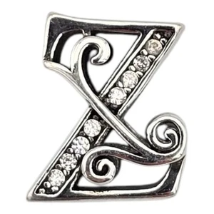 Letter Z Charm for Charm Bracelet Bangle Initials Charm Free Bag Sterling Silver - Picture 1 of 4