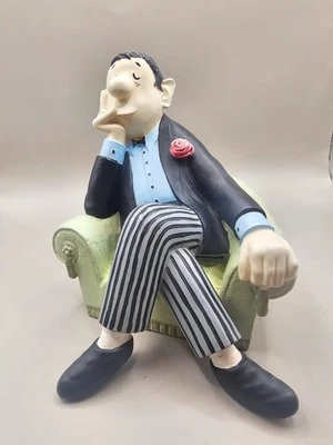 "Herr im Sessel" Loriot Buchstütze für das Bücherregal -Geschenk für Loriot Fans - Bild 1 von 4