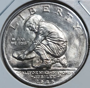 1925-S California Jubilee Commemorative Half Dollar Low Mintage Unc BU -  CH-25s - Picture 1 of 5