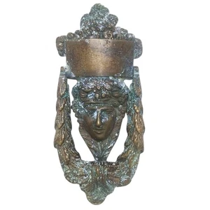 Antikes Sammlerstück viktorianischer Türklopfer 19. Bronze Messing figürlich Gesicht - Bild 1 von 17