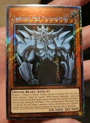 yugioh misprint name shift Obelisk The Tormentor PLATINUM secret rare ra04 en116 - Image 1 of 4