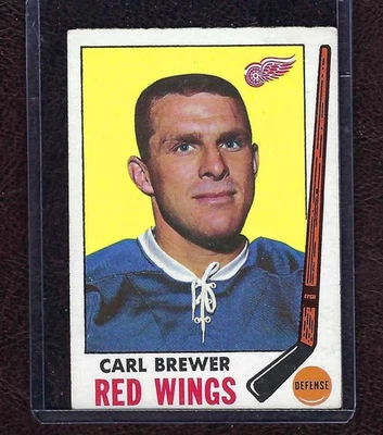 1969/70 Topps Hockey Card #59 Carl Brewer, Detroit Red Wings, VG-EX! - Image 1 of 2