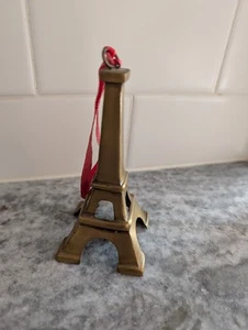 "Adorno de Navidad Torre Eiffel de latón de 4"" para restauración" - Imagen 1 de 5
