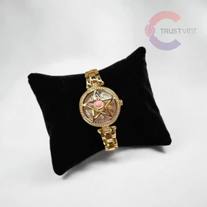 OST Sailor Moon Watch Gold Pink Shell Dial Bijou Star w/ Venus Trading Card - Picture 1 of 12