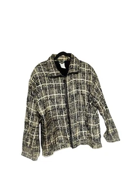 Women’s Black And Gold OUTBROOK Vintage 100% Silk Jacket With Polyester Liner - Image 1 of 3