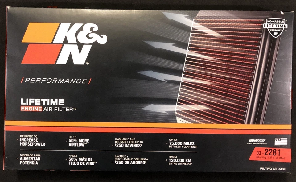 Filtro de aire de alto rendimiento de flujo K&N para Toyota 4Runner Tacoma Tundra 4,0 L Foto 1 de 1