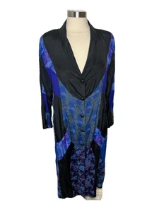 Duster Jacket Trench Artsy Festival Lagenlook Boho Art To Wear Vintage Size L - Picture 1 of 16