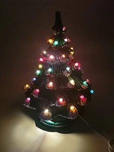 Vintage Ceramic Mold 9” Christmas Tree Rainbow Light Up 1991 - Picture 1 of 15