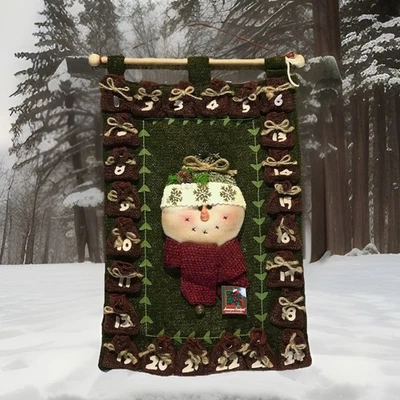 Rare DanDee Snowman Advent Calendar Wall Hanger 3D Puffy EUC Christmas Countdown - Image 1 of 4
