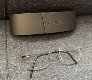 Silhouette 5500 70 6040 Titanium Rimless Eyeglass Frames Brown 19-145 Austria - Picture 1 of 6