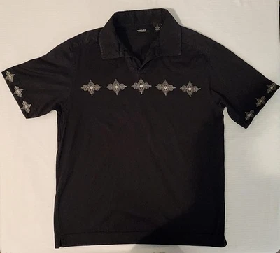 Camisa masculina Mondo Di Marco bordada de algodão com colarinho tamanho M - Imagem 1 de 4