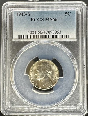 1943-S Jefferson Nickel MS66 PCGS (#PA47098953) - Image 1 of 2