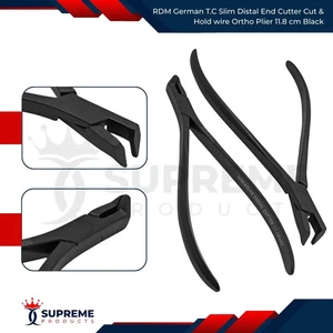 RDM Alemán T.C Delgado Extremo Distal Cortador Cortar y Sostener Alambre Ortho Alicate 11,8 cm Negro - Imagen 1 de 6