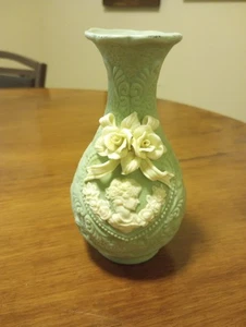 Vintage Keramik Vase Victorian Lady türkis blau zerbrechlich - Bild 1 von 2