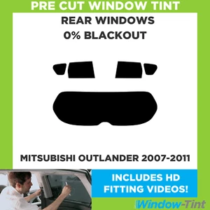 For Mitsubishi Outlander 2007-2011 Pre Cut Window Tint Rear 0% Blackout Film - Picture 1 of 10