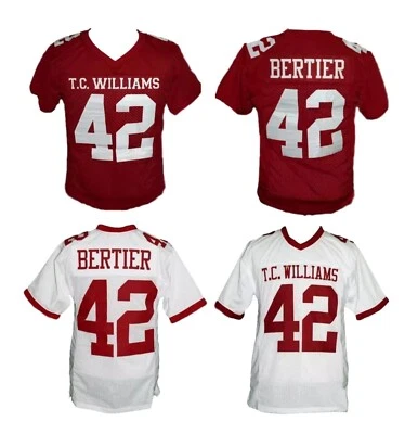 Camiseta de fútbol americano Bertier de la película Remember The Titans #42 cosida personalizada cualquier nombre Foto 1 de 4