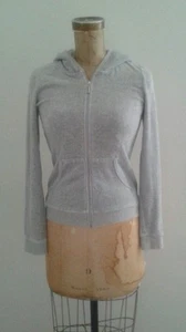 Juicy Couture Grey Velour Zip Up Jacket Track Love Heart Graphic - Picture 1 of 4