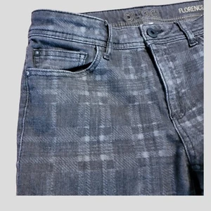 DL1961 Jeans donna taglia 29 Firenze Instasculpt stampa a quadri nero grigio T04 - Foto 1 di 8