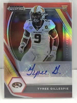 Tyree Gillespie - 2021 Prizm Draft Picks Red Auto 114/199 RC - Las Vegas Raiders - Image 1 of 3
