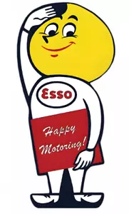FITS VINTAGE Esso Happy Motoring GAS MOTOR OIL PUMP TRUCK BUMPER STICKER DECAL - Picture 1 of 1