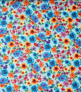 Timeless  Treasures  - Glow Rainbow Toss Flowers - Quilting and Crafting Fabric - Picture 1 of 2
