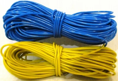 Model Railway / Railroad Wire 2 x 10m Roll 16/0.2mm 3A / 1 EACH BLUE + YELLOW - Image 1 of 4