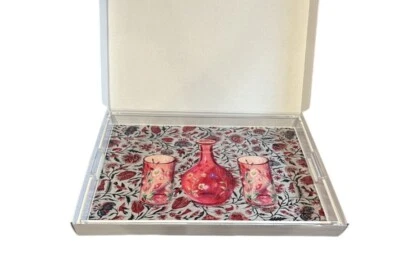 $325 NUEVO COLECCIÓN NICOLETTE MAYER Bandeja Acrílica 22.5”x14.5” Florero Rosa Floral Foto 1 de 4