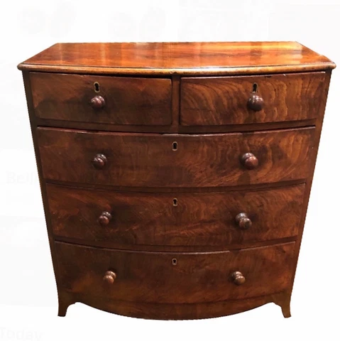 English George III Mahogany Miniature Bowfront Chest Cover