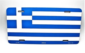 GREECE GREEK FLAG ΕΛΛΆΔΑ METAL NOVELTY CAR LICENSE PLATE AUTO TAG - Picture 1 of 15
