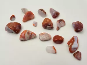 16 Pieces of Red Agate Crystals Tumbled Polished Stones for Jewelry Making - Picture 1 of 10