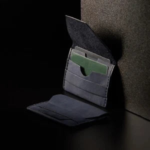 Leather Card Holder, Slim Business Card, Case Leather Credit Card Wallet - Picture 1 of 7