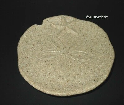 Jabonera Coastal Sand Dollar - Baño Resina Imitación Arena - Soporte Anillo Nuevo Foto 1 de 2