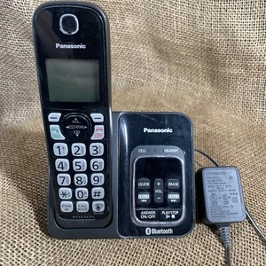 Panasonic KX-TGDA51 Cordless Black Phone Headset Answering Machine Works - Picture 1 of 6