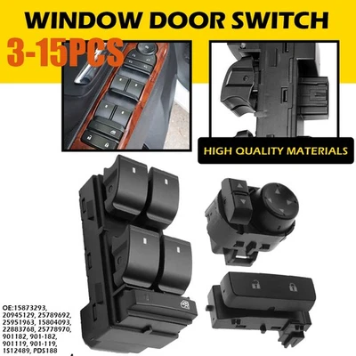 Nuevo espejo de bloqueo de puerta de ventana de control de interruptor para GMC Sierra 3500 HD 2007-20143-15x Foto 1 de 4