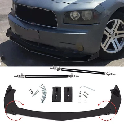 Alerón labial de parachoques delantero estilo fibra de carbono para Dodge Charger 2006-2010 Foto 1 de 4