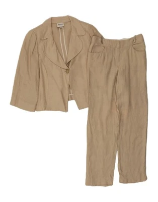 ARMANI COLLEZIONI Womens 1 Button 2 Piece Set IT 44 Medium W28 L29 Beige CR68 - Image 1 of 4
