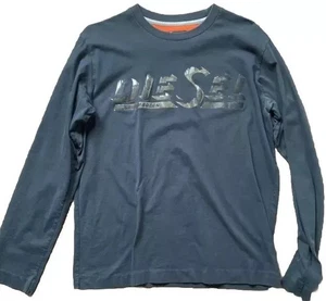 Vintage Diesel LS Shirt Mens Medium Black Crew Neck Vintage Diesel T KEEP FROZEN - Picture 1 of 8