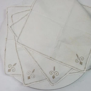 Vintage Fleur de Lis 11 Inch Square Napkin Set of 4 Kitchen & Bar - Picture 1 of 6