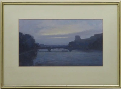 Norman Battershill RBA - Pintura al óleo impresionista francesa PARÍS DE NOCHE Foto 1 de 4