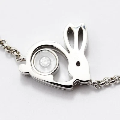 Chopard Happy Diamonds Rabbit 18k White Gold Chain Bracelet Bangle Animal - Image 1 of 4