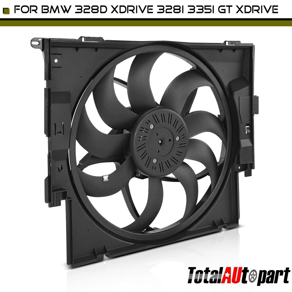 Ventilador de radiador con conjunto de cubierta para BMW 328d 328d xDrive 2014-2018 328i GT xDrive Foto 1 de 4